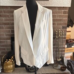 Haute Hippie Cream Silk Blazer with open back